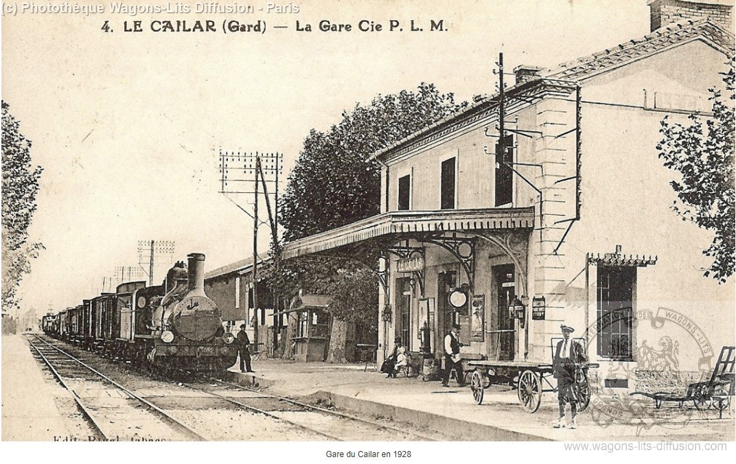 Plm gare du cailar gard en 1929