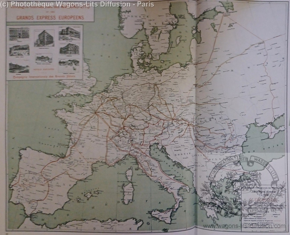 Wl carte du reseau et hotels vers 1901