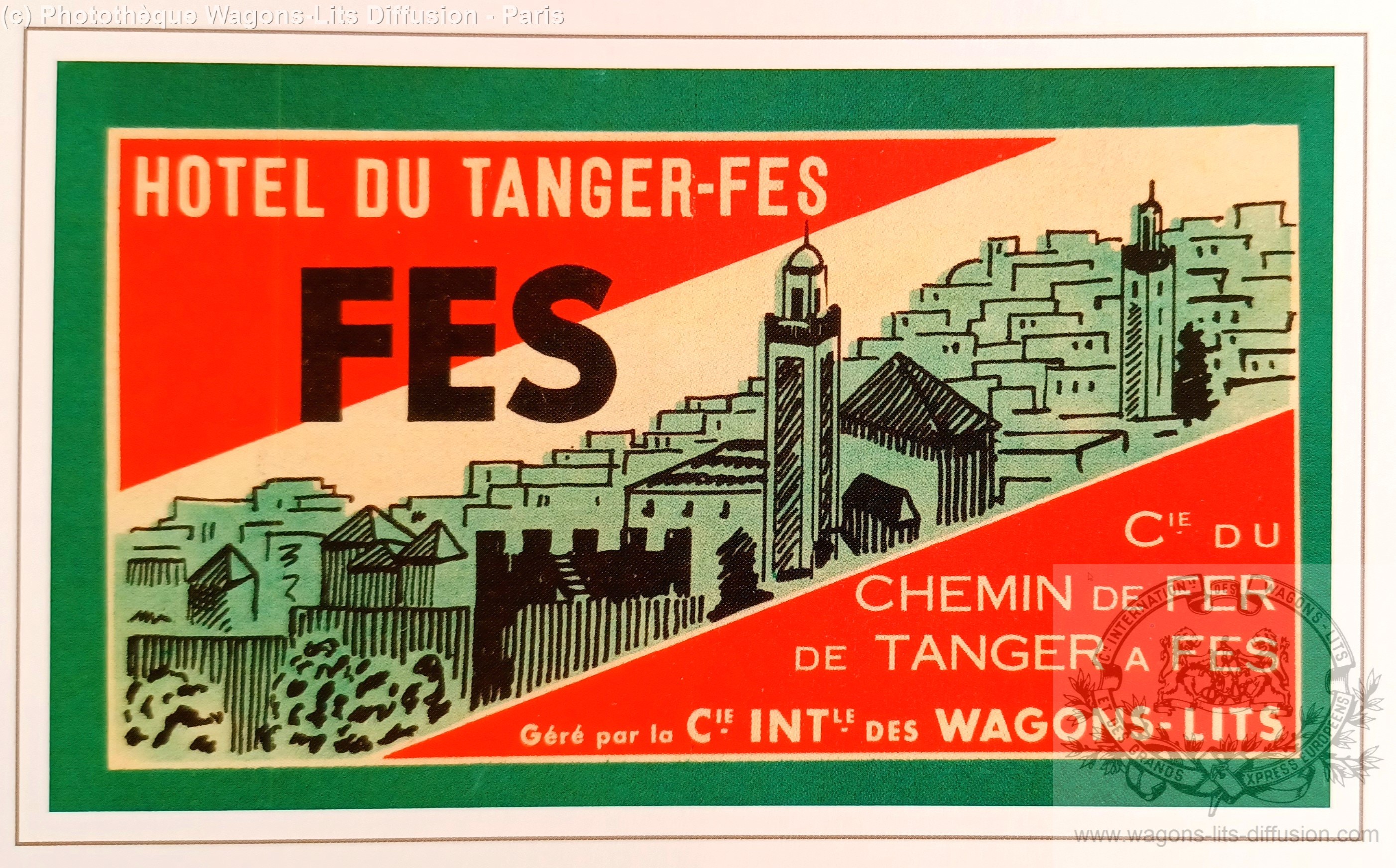 Wl hotel de tanger fes etiquette 1942