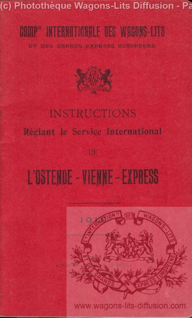 Wl manuel instruction vienne ostende orient express 1911