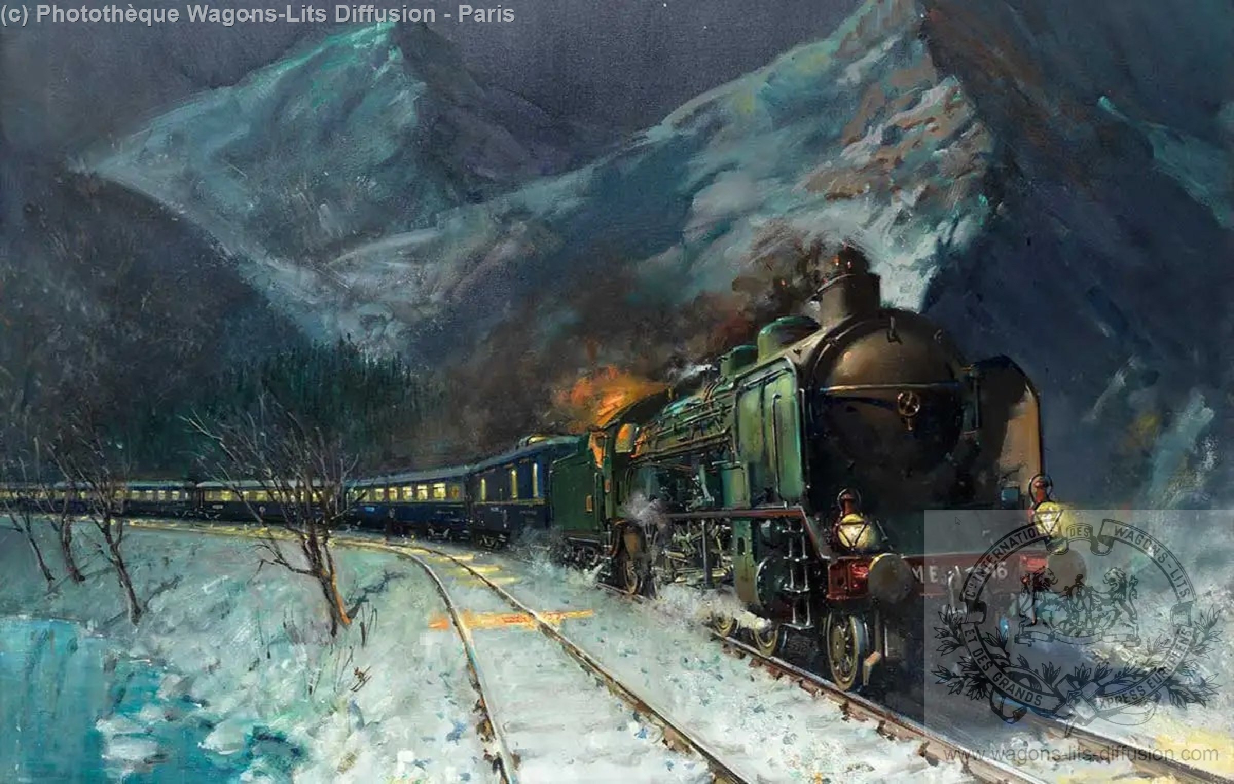 Wl orient express dans la neige vers 1950 cp 1