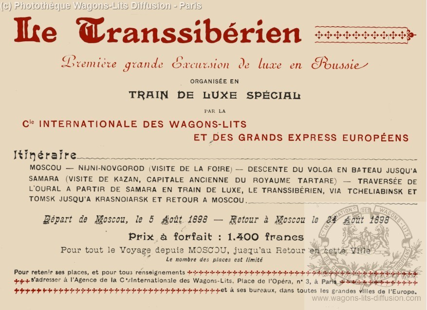 Wl transsiberien invitation inauguration 1900